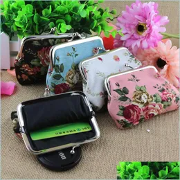 Andere Schmuckwerkzeuge Helle Farbe Vintage Floral Geldbörse für Frauen Drucken Blume Schnappverschluss Kleine Brieftasche Sommer Accessoires305 T2 DHNKC