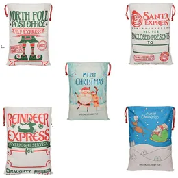 Tela borse per calze natalizie di grande capacità sacchetti di caramelle di buon Natale GCB16040