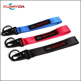 Racing Car JDM Keychains ID Holder Mobile Strap Key Ring Style BRIDE Ribbon For Painting Cellphone Lanyard