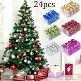 Decorazioni natalizie 24 pezzi 40 mm Set di palline per albero Ornamenti per feste di nozze Palline di Natale Regali decorativi da appendere