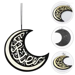 Party Decoration Wood Ramadan Adorn Eid Mubarak Hanging Ornament Hollow Wood Decor