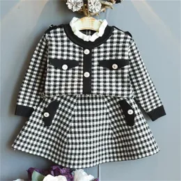 Cute Children Girls Clothing Set Long Sleeves Knitted Sweater Princess Top And Skirt 2pcs Suit Autumn Winter Kids Baby Clothes Outfit