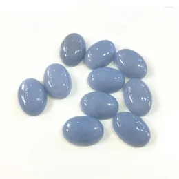 Koraliki Naturalny niebieski anielite koralika Koralik Owalny Kształt Cabochon 5pcs/Lot 10x14mm 18x25mm Prawdziwy kamienny pierścień twarz