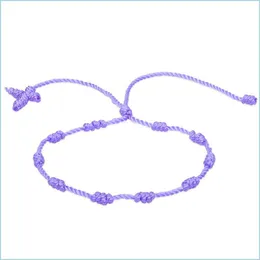 Charm Bracelets Wholesale Lots 50Pcs Handmade Lucky Cord Braid Rope Rosary Bracelets Nylon String Cross Mb04 461 T2 Drop Delivery 202 Dhz69