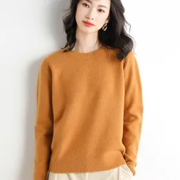 Women's Knits Tees Brand Autumu Winter Sweater Women Oneck Pure Wool Pullover Female Knit Thickening Bottoming Warm Slim Pullover 221007