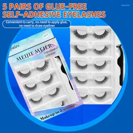 False Eyelashes Hand-sharpened Natural Five-pair Eyelash-free One-touch Self-adhesive Eyelash