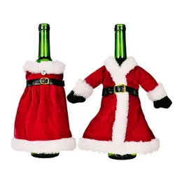 Red Dress Christmas Wine Bottle Capa Feliz Natal Decora￧￵es para casa Ornamento de Natal Ano Novo 2023 Navidad Gifts