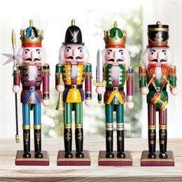 Annan heminredning 30 cm 38 cm Nutcracker Puppet Soldier Decoration Creative Vintage Gift Christmas Wood Pendant Handcraft Ornament 221007