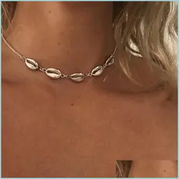 Chokers Chokers Women Bohemian Seashell из сплавного колье колье летнее винтажное короткое воротнич