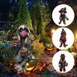Inne Dekor Decor Decor Black Magic Goblin Dwarfs Statua Przerażające Elf Halloween Dekoracja ogrodu Ornament Accessorie 221007