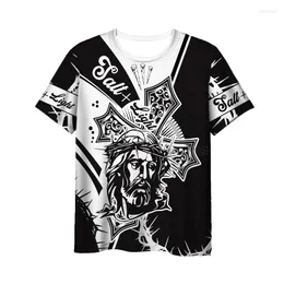Мужские рубашки мода 3d печать Иисус Мужские футболка для женского футболка. Повседневный стиль дизайн короткие рукава летние красивые футболки W08