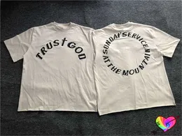 Men's T-Shirts 2022 Loose Fit Trust God Tee Men Women Hip Hop Sunday Service Tour T-shirt Printed Tag Tops Summer Ye Short Sleeve T221006