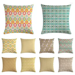 Pillow Modern Case Ethnic Tribal Pillowcases Wood Background Home Cotton Linen Throw Cover Geometry TX113