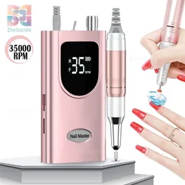 Nail Art Equipment Rechargeable Drill 35000RPM Portable Electric Machine Manicure Set File Pen Kit Grinder Bits 221007