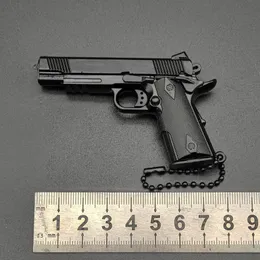 Metal Gun Model 1:3 Gun Keychain Pendant Detachable Handmade Miniature Pistol Toys Free Assembly Gift 1987