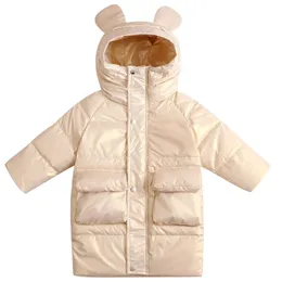 W dół płaszcz dla dzieci zimowa kurtka środkowa długa biała kaczka wodoodporna zagęszczona bawełniana bawełniana płaszcz 221007