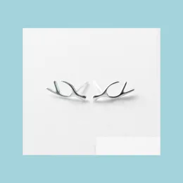 Stud Fashion Women Antlers Studs 925 Sterling Sier Słod Słoką Kolki do stadnin jelenia Rogu Dziewczyny Prezenty urodzinowe damowe biżuteria ES8 YYDHHOME DHEF6