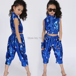 Dancewear Jazz Boy and Girls Stage Set Set Child Kids Hip Hop Performance Костюмы короткие брюки 221007