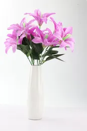 Dekoratif Çiçekler 10 Kafa 1 Bunch Yapay 8 Renk Calla Lily Gelin Düğün Dekorasyonu Buket Kafası Pe Gerçek Touch Çiçek