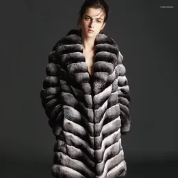 Women's Fur SJU Leather American Blue And Slim Medium Long Outerwear Celebrity Choice 2022 Type