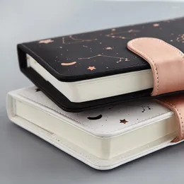 Notebook Agenda Planner Starry Sky Pattern A6 Small Diary Fullyear Undated Daily&Monthly Plan Soft Leather 288 Pages