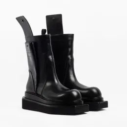Nieregularna podeszwa Męskie modne buty Czarna kobieta Projektant pięty Zip Man Ankle Combat Boot