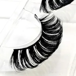 거짓 속눈썹 10 쌍 D 컬 레이시 밍크 20-25mm 솜털 도매 극적인 3D 속눈썹 스트립 두꺼운 속눈썹 공급 업체 아름다움