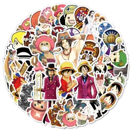 Adesivi One Piece per bottiglie d'acqua 56PCS Anime Cartoon Luffy Sticker per bambini adolescenti adulti