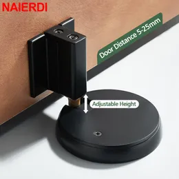 Door Catches Closers NAIERDI Windproof Mechanical Self-Locking Stopper With Adjustable Height Hidden Mounting Heavy Duty Stop Hardware 221007