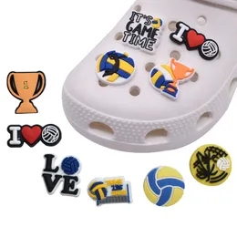 Wholesale Love Sport Ball Shoe Charms Charcs Decoration Buckle Clog Pins PVC jibitz accessories