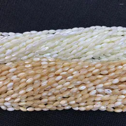 Beads Natural Mother-of-pearl Shell Loose Strand Rice Shape 3x5mm 4x8mm 5x9mm DIY For Making Necklace Bracelet Wholesale Bulk
