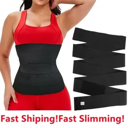 Shapers Womens Shaper Treiner Body Shaper Belt Slimming Tummy Wrap Trimmer SnatchMeup Bandage Corset Top 221007