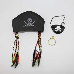 Gry imprezowe rzemiosło Halloween Pirate Costume Akcesoria Party Favours Dzieci zabawki pirat hat eye patche halloween prezenty chłopców przyjęcie urodzinowe t221008