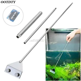 Decorations Stainless Steel Aquarium Fish Tank Algae Razor Scraper Blade Aquatic Water Live Plant Grass Cleaning MultiTool Cleaner Kit Set 2201007