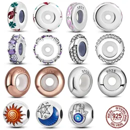 925 STERLING Gümüş Dungle Charm Kadın Boncuklar Yüksek Kaliteli Takı Hediye Toptan Renk Silikon Aralayıcı Tıpa Boncuk Fit Pandora Bilezik DIY