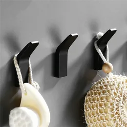 Hooks Rails Black Robe Wall Towel for Bathroom Coat Rustproof Hanger Clothes Hangers Kitchen Hardware 221007