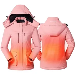 Womens Jackets Women Winter Intelligent Heating Jacket USB Charging Women Heated Coat Outdoor Fleece Female Windproof Climbing Clothes 221007