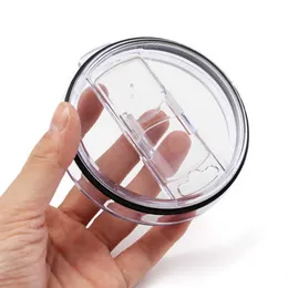 Transparent Plastic Cups Lids Drinkware Lid Sliding Switch Cover for 20 30 oz Cars Beer Mugs Splash Spill Proof