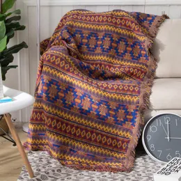 Coperte Coperta per divano bohémien Copriletto decorativo etnico per letto matrimoniale Plaid per ragazze Boho Capo Estetico Arazzo lavorato a maglia Picnic