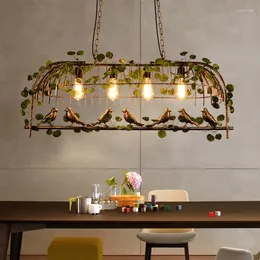 Pendelleuchten Nordic Plant Restaurant Kreatives Licht Retro Vogelkäfig Hängelampe Personalisierte Studio Blumendekoration