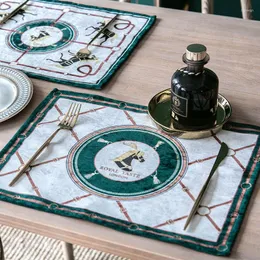 Tapetes de mesa Luxo Chenille Mat European Kitchen Decoration Acessórios Coloque as salas de jantar Decors Decors de jantar