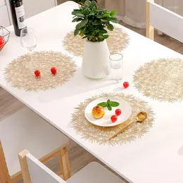 Table Mats Round Placemats Restaurant Hollow PVC Coasters Decoration Meal Bowl Anti- Dining Mat Steak Plate Pad Decor