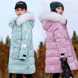 Casaco de inverno jaqueta de algodão de inverno garotas impermeabilizadas com capuz para roupas externas