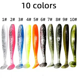 Shad Worm Soft Bait 70mm T Tail Jigging Wobblers Fishing Lure Tackle Bass Pike Aritificial Silicone Swimbait