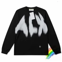 ALYX 1017 9SM Graffiti Inkjet Fonksiyonel Uzun Seve T-Shirt Erkek Kadın 1 1 Üst Versiyon ALYX T Gömlek Üstleri Tee 1008H22