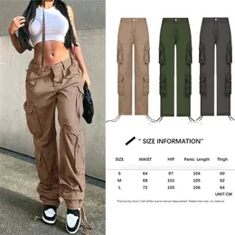 Women's Pants Capris Casual Baggy Jeans Women Loose Low Waist Retro Overalls Hip Hop Streetwear Straight Denim Wide Leg Y2K Cargo 221007