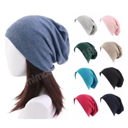 Yün Unisex Beanie Hat Sade Jersey Sarkık Büyük Boy Kafatası Kapağı Pamuk Pamuk Şapkalı Şapka Rengi Kadınlar Erkekler Sıcak Heapear