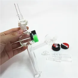 narghilè Mini tubo di paglia per unghie al quarzo nettare con tester trasparente per punte filtro da 5 pollici per pipe a mano per fumatori di acqua di vetro