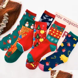 Other Household Sundries Woman Christmas Socks Funny Xmas Santa Claus Tree Snowflake Elk Snow Cotton Tube Crew Happy Sock Men New Yea Dhyep