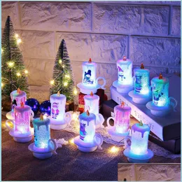 Decorações de Natal decorações especiais de Natal Luzes noturnas vela led velas eletrônicas boneco de neve entrega de desktop Drop 20 dhlhr